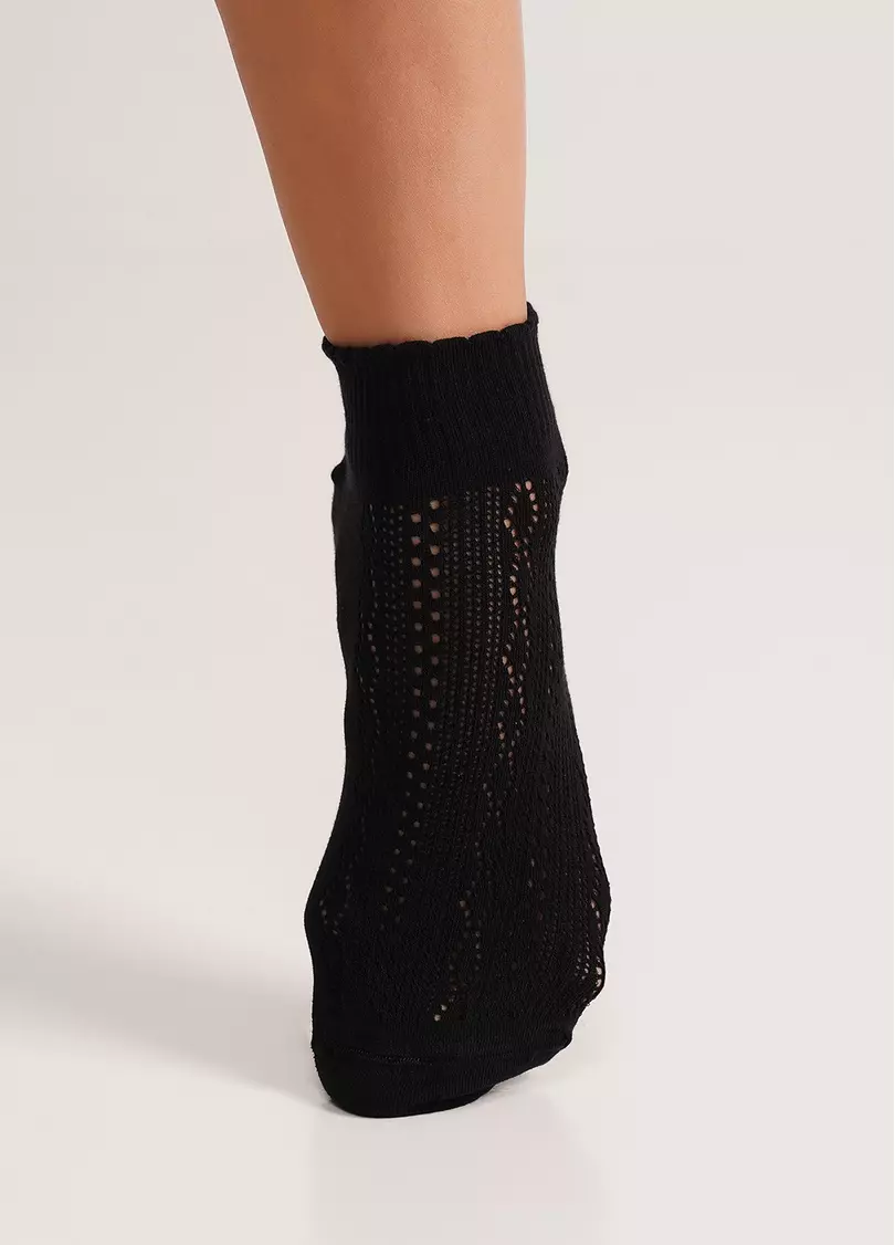 Носки женские ажурные WS1 AIR 011 nero (черный)