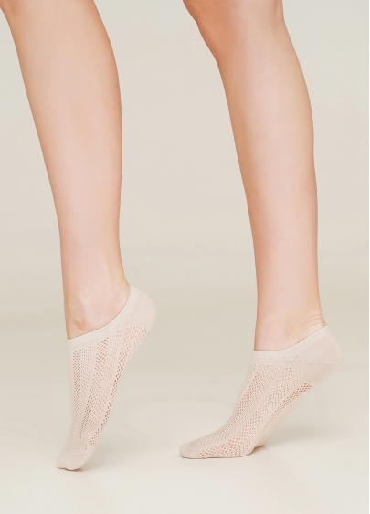 Женские короткие носки WS1 AIR NUDE 006 white (белый)