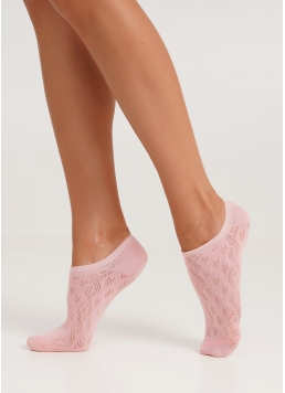 Женские короткие носки из хлопка WS1 AIR NUDE 007 geranium (розовый)