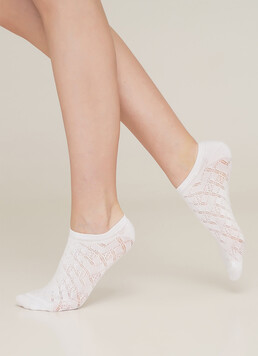Женские короткие носки WS1 AIR NUDE 008 white (белый)