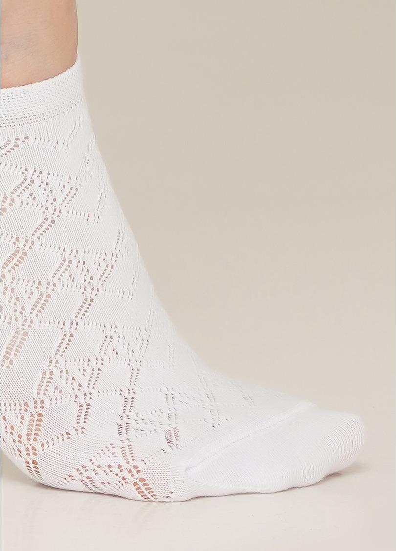 Женские короткие носки WS1 AIR NUDE 008 white (белый)