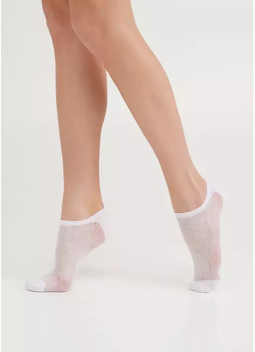 Шкарпетки непомітні з геометричним плетінням WS1 AIR PA 003 bianco (білий)