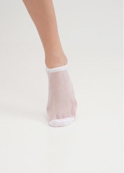 Шкарпетки непомітні з геометричним плетінням WS1 AIR PA 003 bianco (білий)