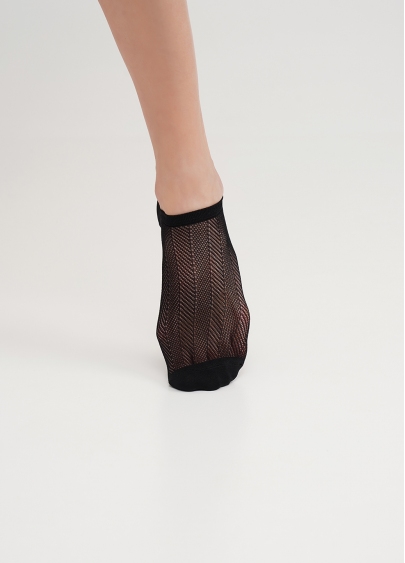 Носки незаметные с геометрическим плетением WS1 AIR PA 003 nero (черный)