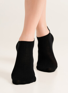 Короткие носки из бамбука WS1 BAMBOO black (черный)