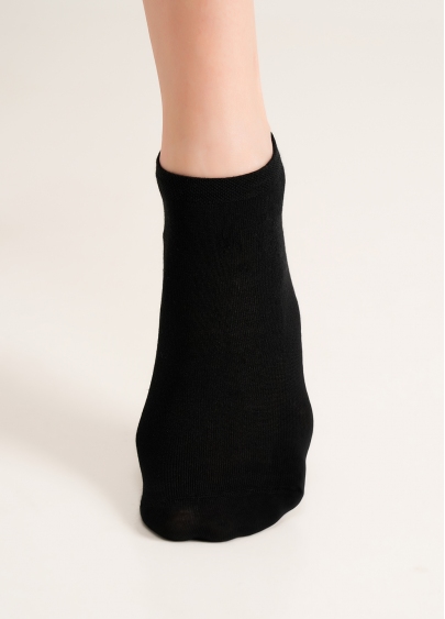 Короткие носки из бамбука WS1 BAMBOO black (черный)