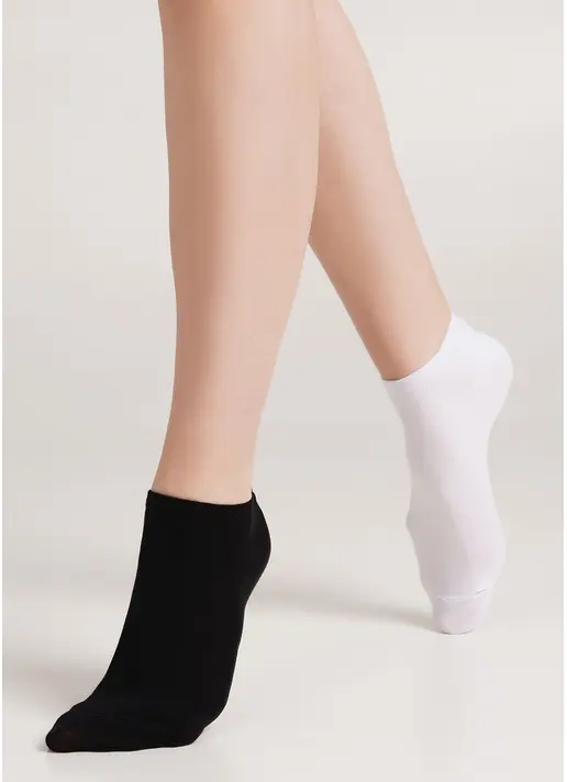 Жіночі короткі шкарпетки (2 пари) WS1 CLASSIC black/white (чорний/білий)