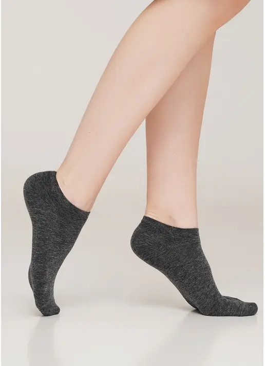 Женские короткие носки (2 пары) WS1 CLASSIC dark grey melange (серый)