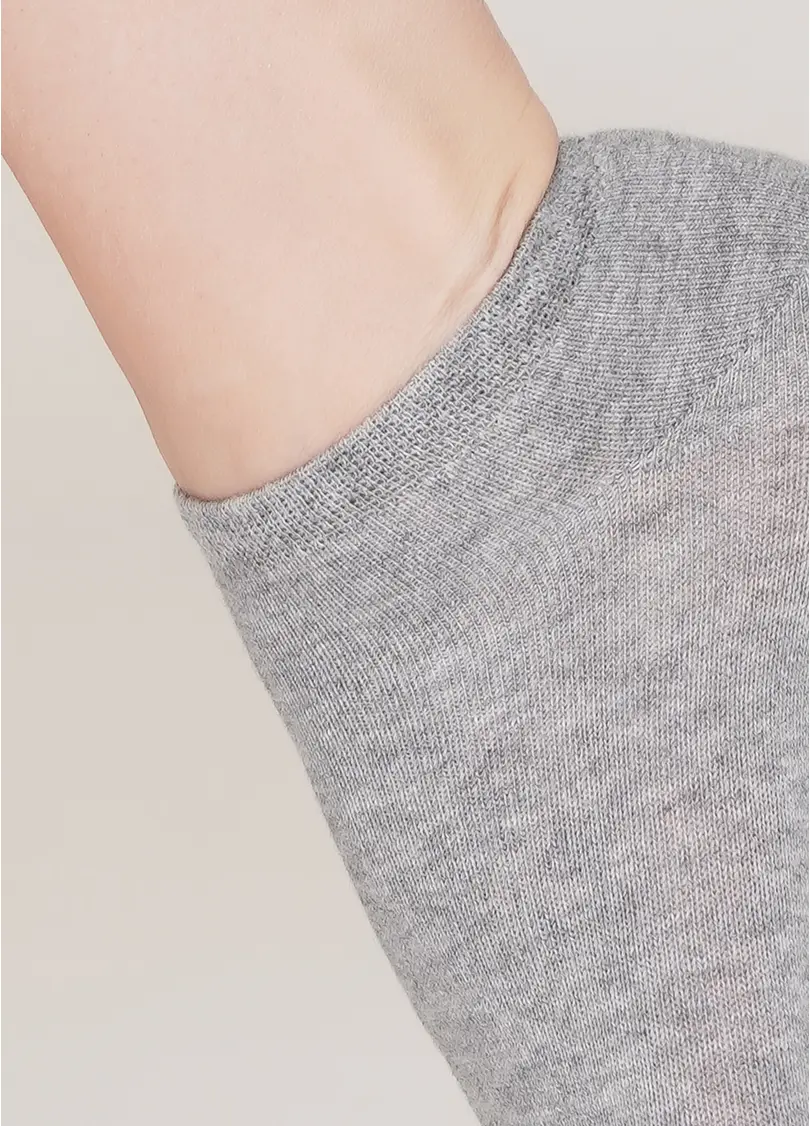 Женские короткие носки (2 пары) WS1 CLASSIC light grey melange/white (меланж)