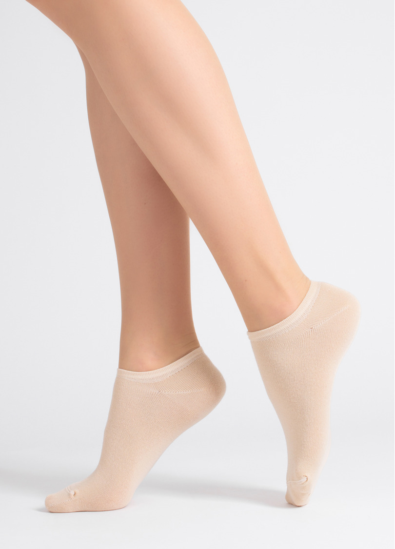 Женские короткие носки (2 пары) WS1 CLASSIC panna/ash rose (бежевый/розовый)