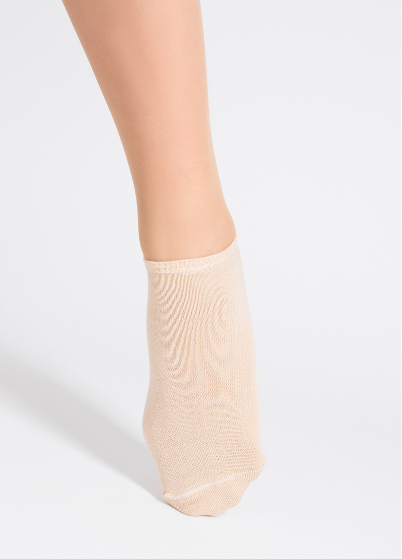 Женские короткие носки (2 пары) WS1 CLASSIC panna/ash rose (бежевый/розовый)