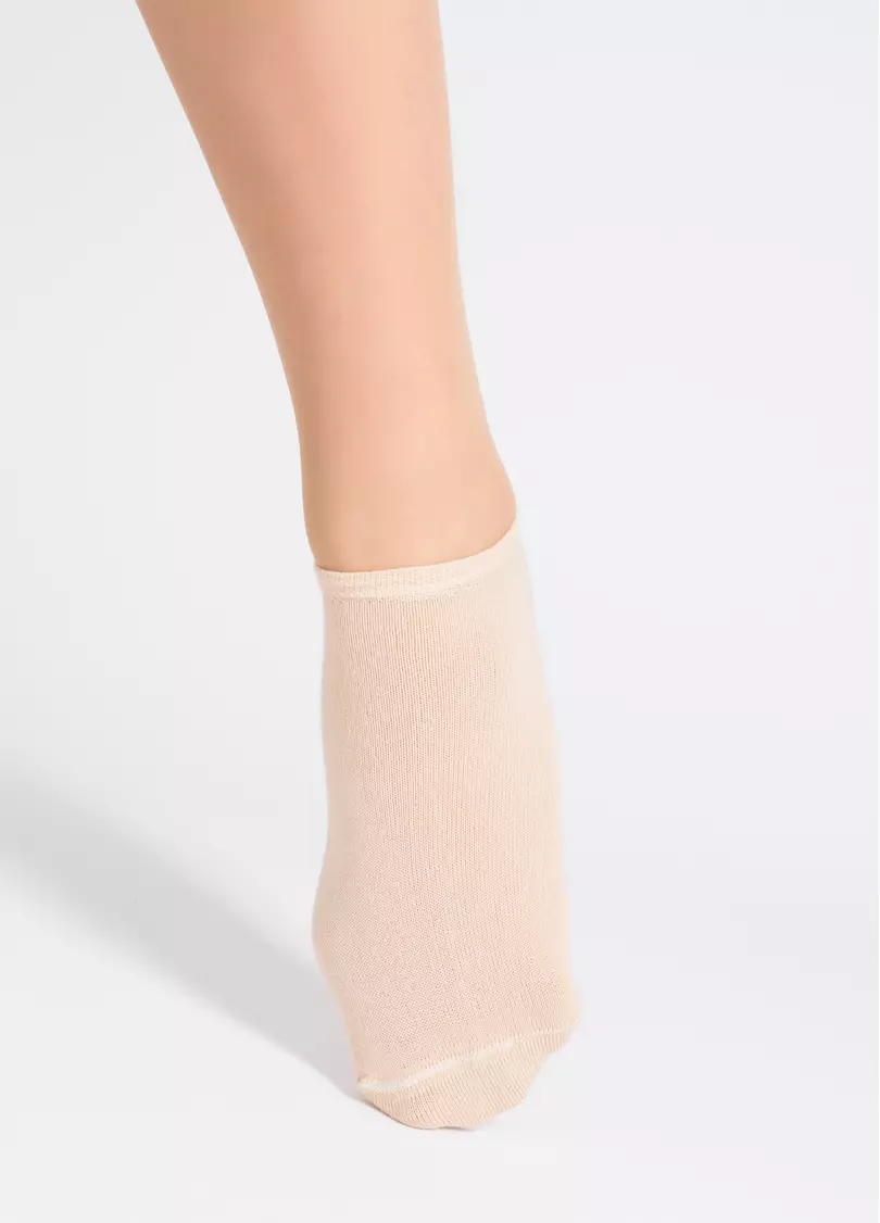 Женские короткие носки (2 пары) WS1 CLASSIC panna/ash rose (бежевый/розовый)