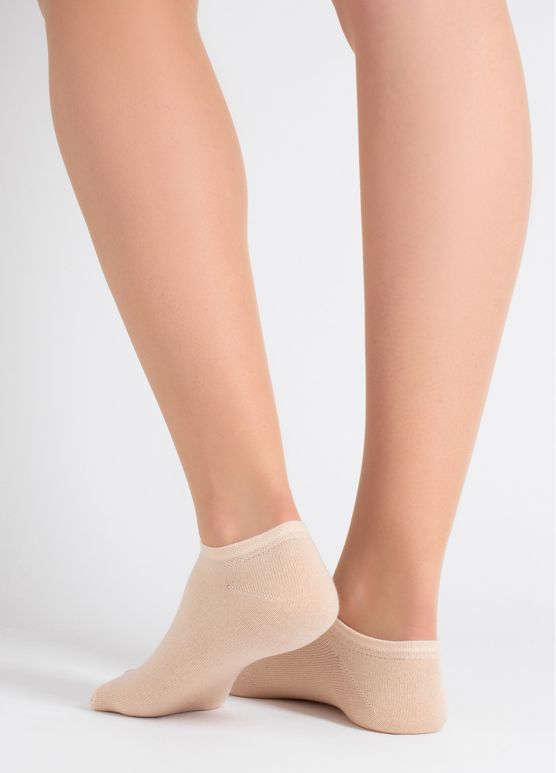 Женские короткие носки (2 пары) WS1 CLASSIC panna/ash rose (бежевый/розовый)