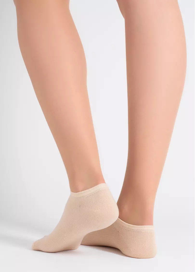 Женские короткие носки (2 пары) WS1 CLASSIC panna/ash rose (бежевый/розовый)