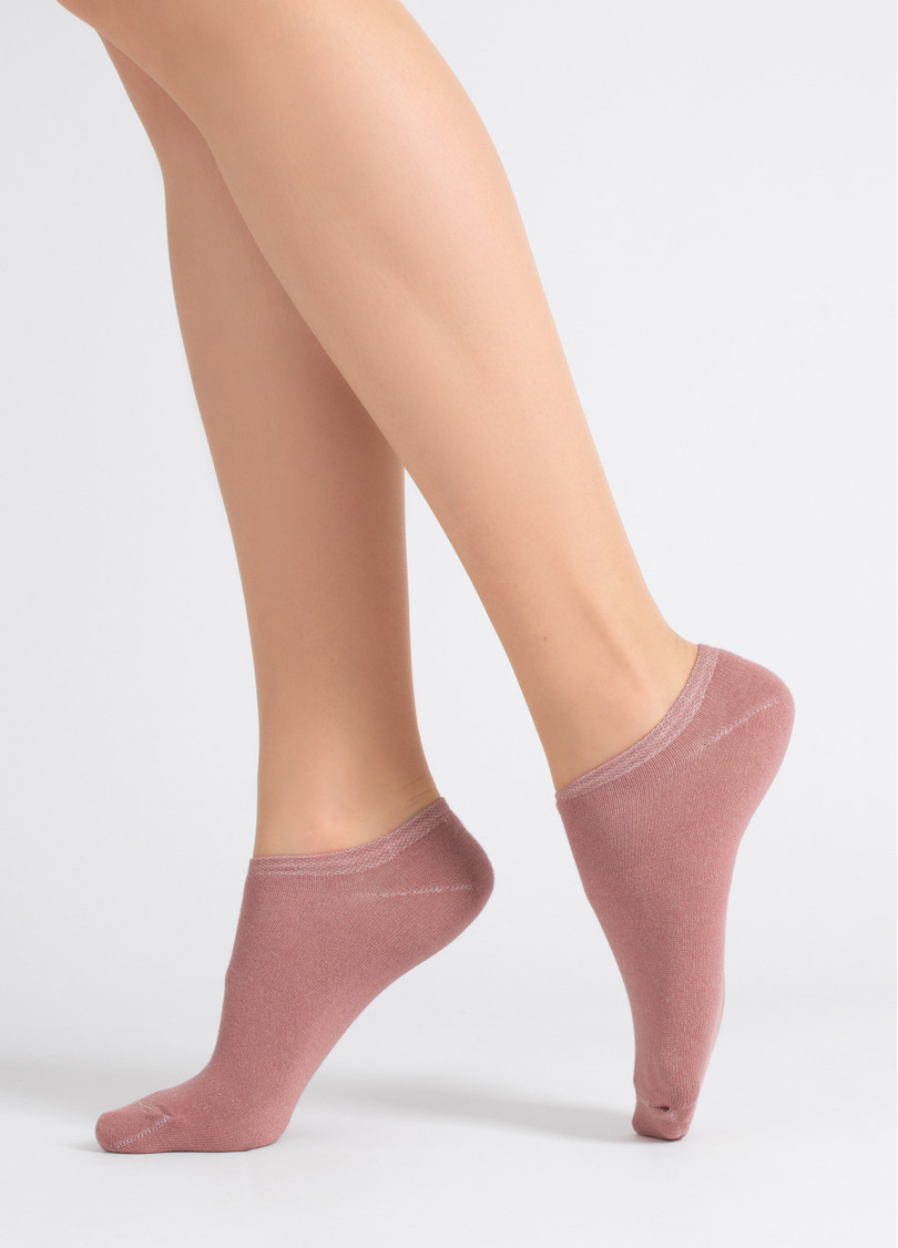 Женские короткие носки (2 пары) WS1 CLASSIC panna/ash rose (бежевый/розовый)