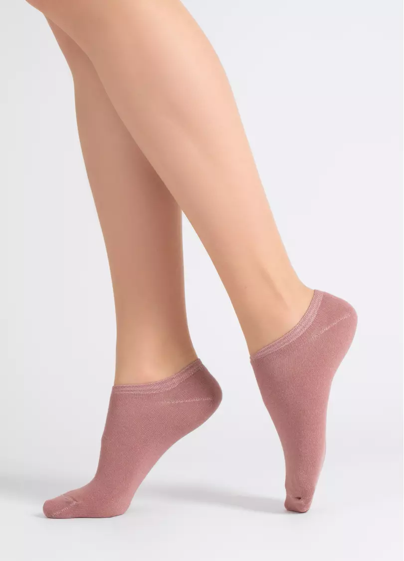 Женские короткие носки (2 пары) WS1 CLASSIC panna/ash rose (бежевый/розовый)