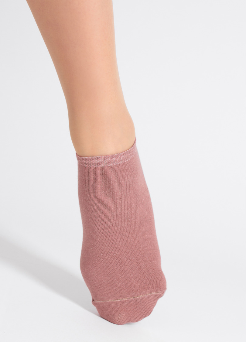 Женские короткие носки (2 пары) WS1 CLASSIC panna/ash rose (бежевый/розовый)