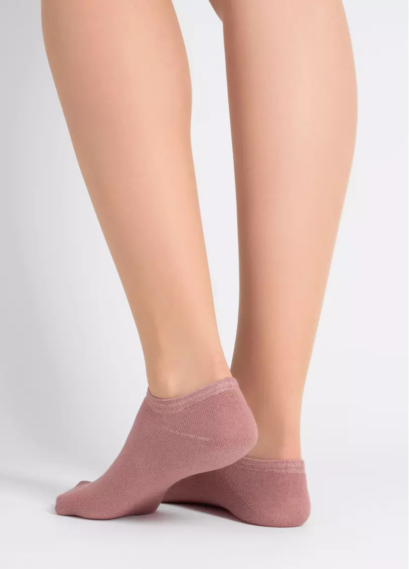 Женские короткие носки (2 пары) WS1 CLASSIC panna/ash rose (бежевый/розовый)