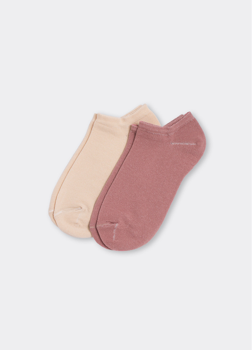 Женские короткие носки (2 пары) WS1 CLASSIC panna/ash rose (бежевый/розовый)