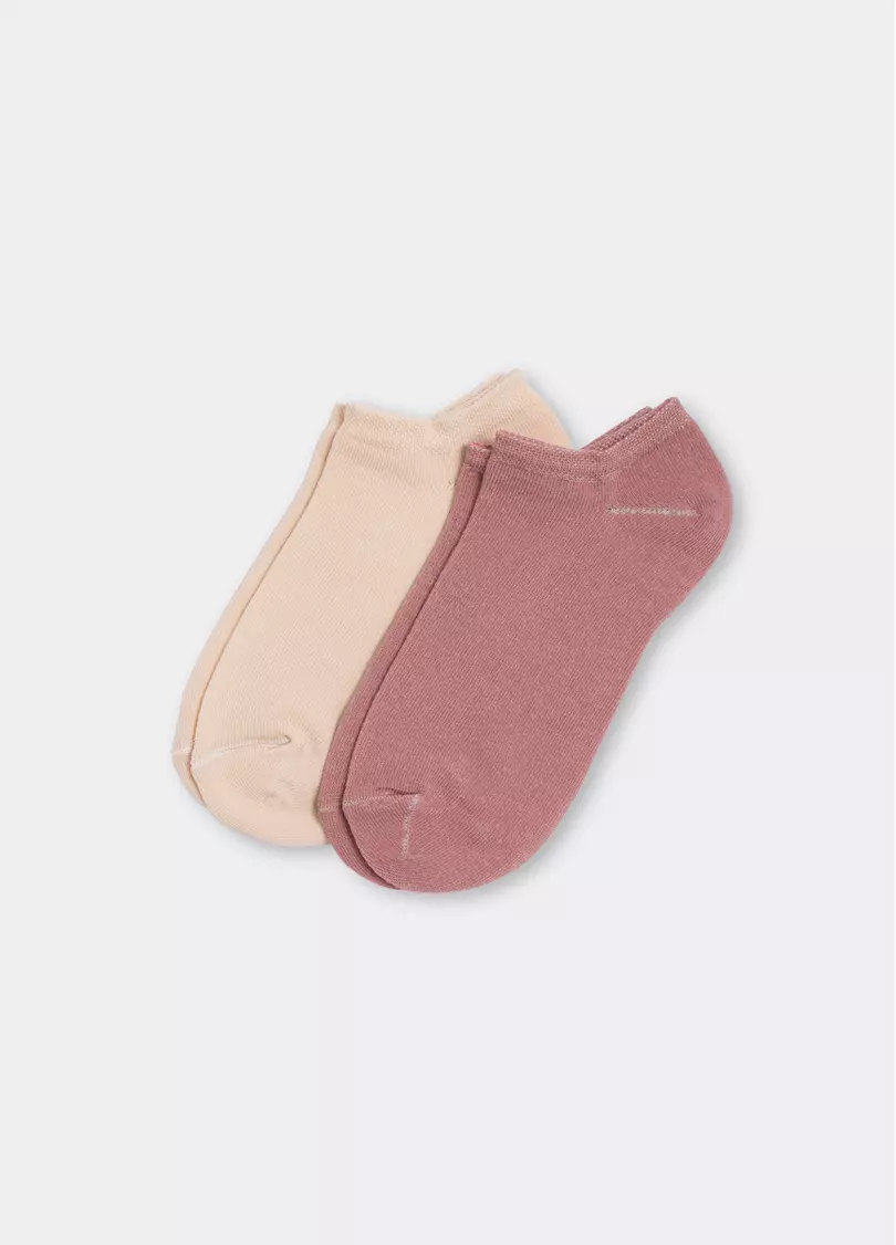 Женские короткие носки (2 пары) WS1 CLASSIC panna/ash rose (бежевый/розовый)
