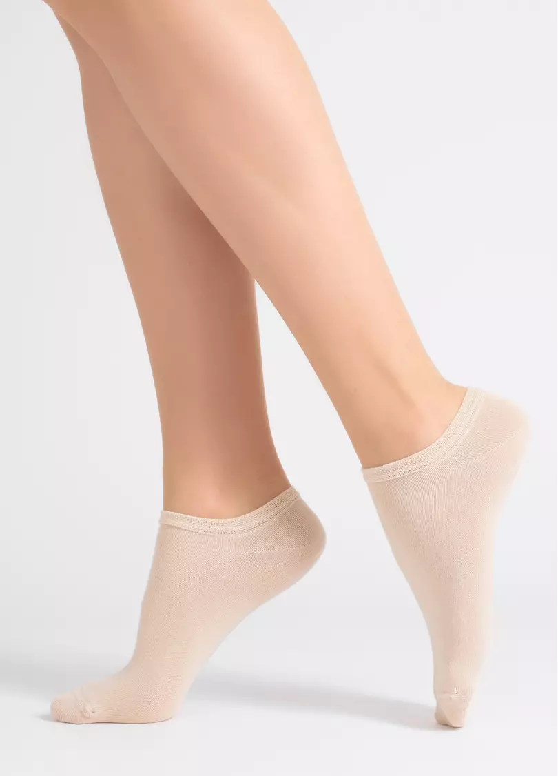 Женские короткие носки (2 пары) WS1 CLASSIC sand/moch mousse (бежевый/коричневый)