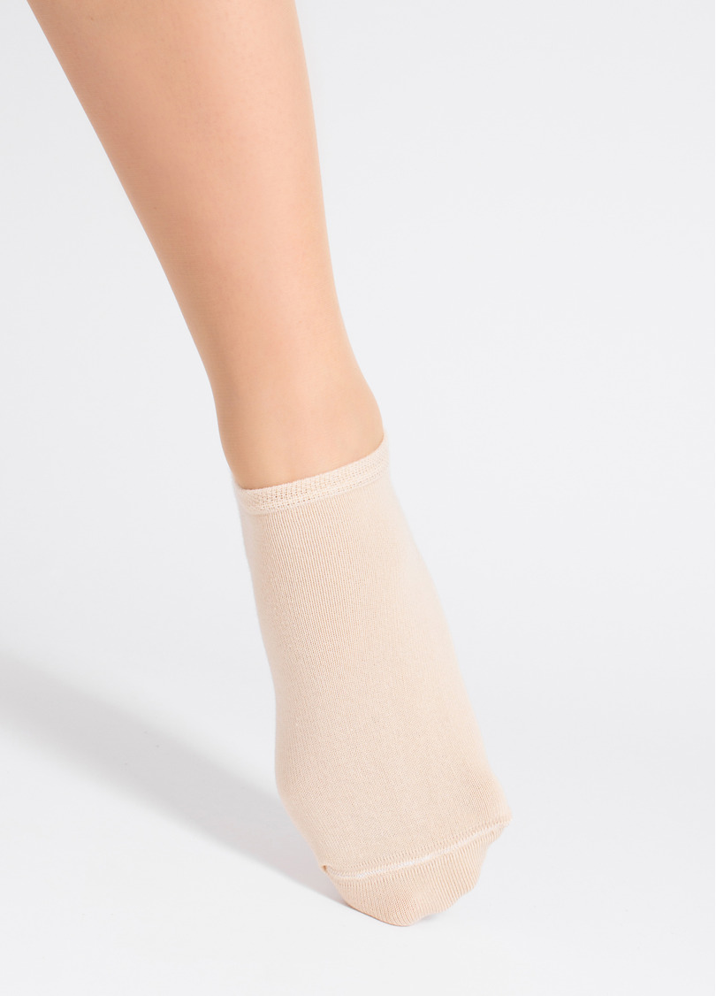 Женские короткие носки (2 пары) WS1 CLASSIC sand/moch mousse (бежевый/коричневый)