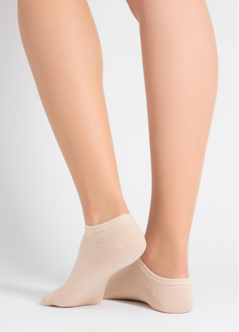Женские короткие носки (2 пары) WS1 CLASSIC sand/moch mousse (бежевый/коричневый)