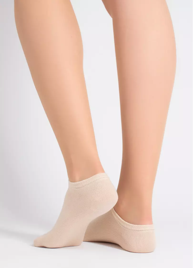 Женские короткие носки (2 пары) WS1 CLASSIC sand/moch mousse (бежевый/коричневый)