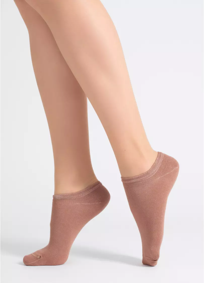 Женские короткие носки (2 пары) WS1 CLASSIC sand/moch mousse (бежевый/коричневый)