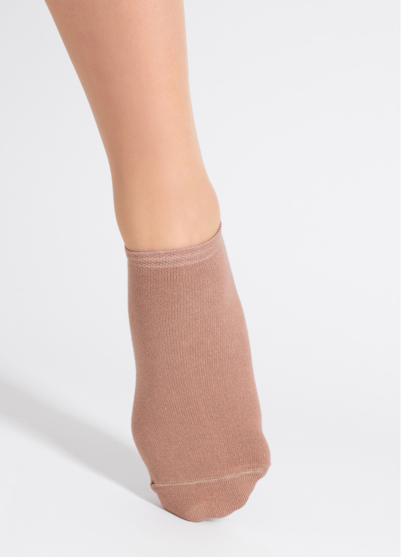 Женские короткие носки (2 пары) WS1 CLASSIC sand/moch mousse (бежевый/коричневый)