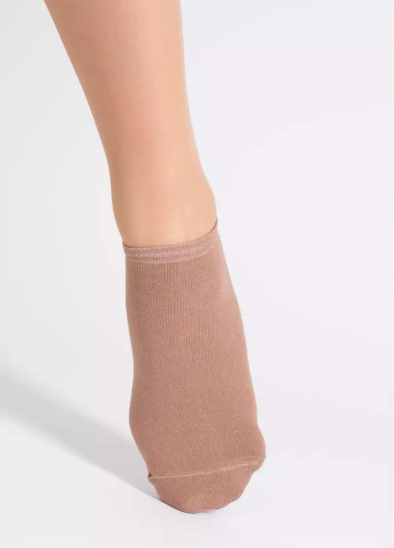 Женские короткие носки (2 пары) WS1 CLASSIC sand/moch mousse (бежевый/коричневый)