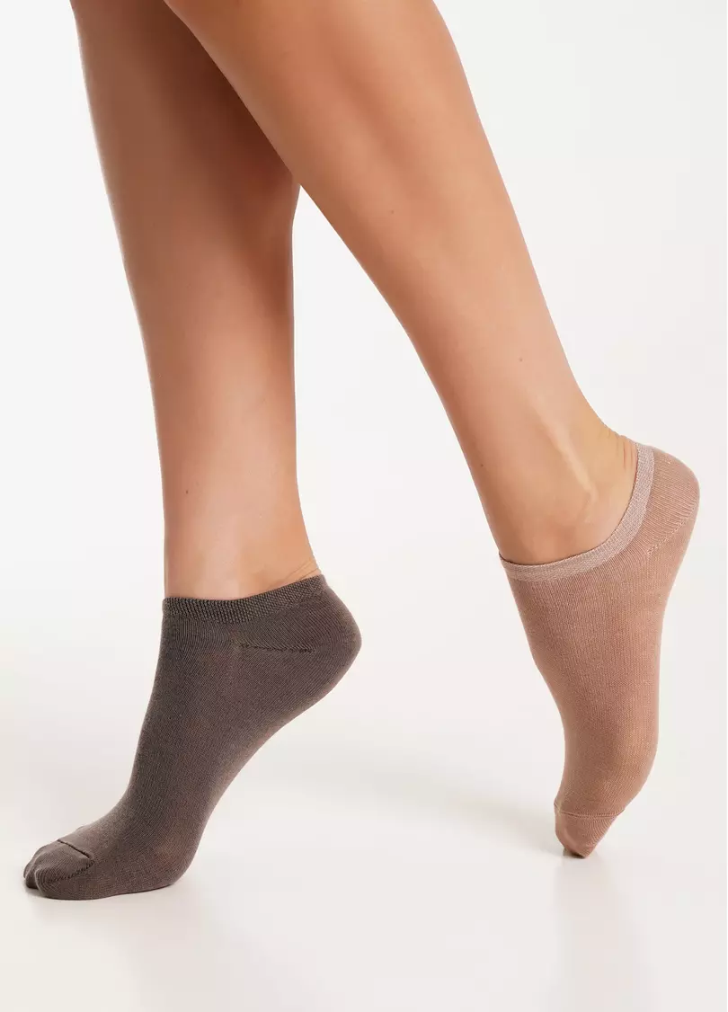 Жіночі короткі шкарпетки (2 пари) WS1 CLASSIC haze/chantarel (коричневий/бежевий)