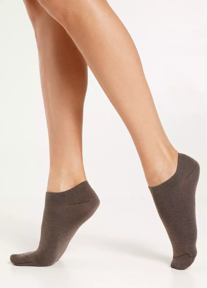 Женские короткие носки (2 пары) WS1 CLASSIC haze/iron (коричневый/серый)