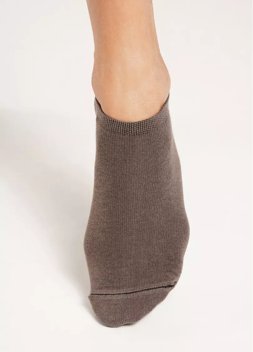 Женские короткие носки (2 пары) WS1 CLASSIC haze/khaki (коричневый/зеленый)