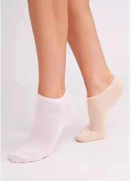 Жіночі короткі шкарпетки (2 пари) WS1 CLASSIC sand/blushing bride (бежевий/рожевий)