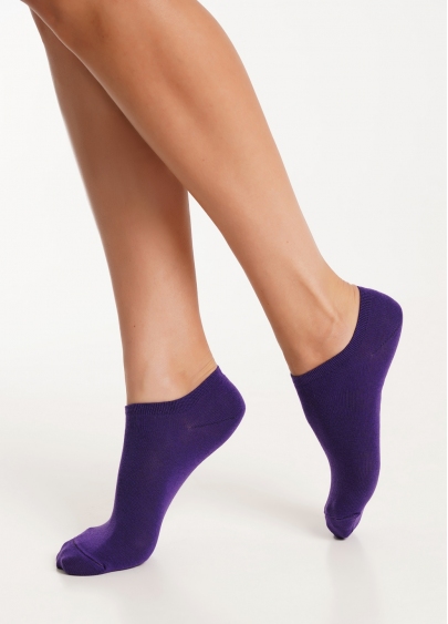 Женские короткие носки (2 пары) WS1 CLASSIC violet indigo/silver melange (фиолетовый/серый)