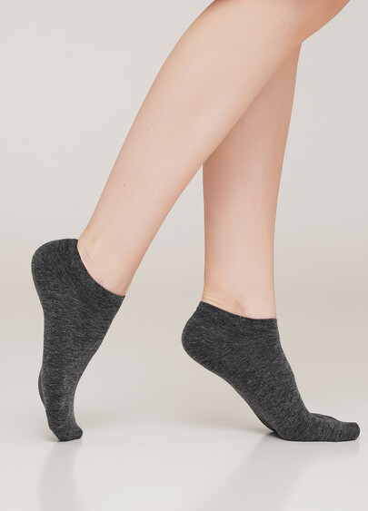 Женские короткие носки (2 пары) WS1 CLASSIC dark grey melange (серый)