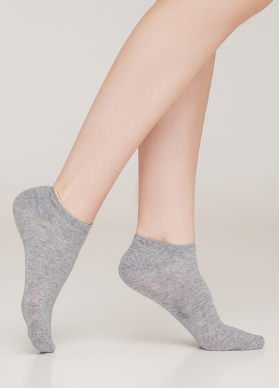 Женские короткие носки (2 пары) WS1 CLASSIC light grey melange/white (меланж)