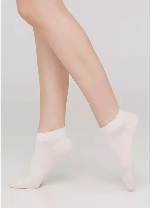 Женские короткие носки (2 пары) WS1 CLASSIC panna (белый)