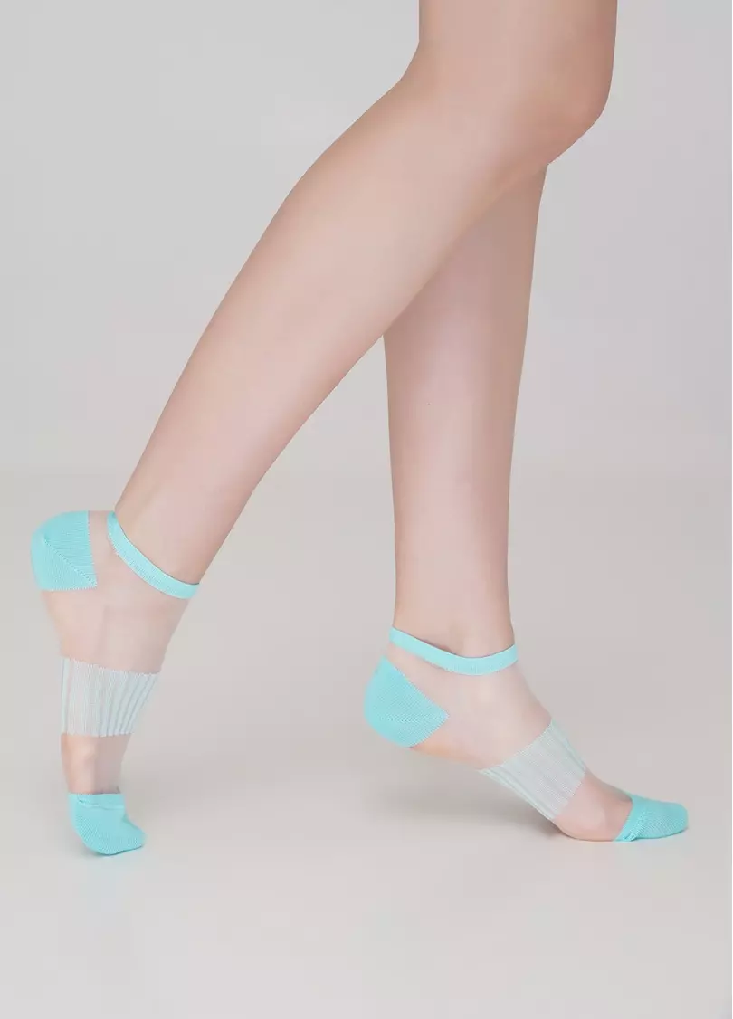 Короткие женские носки прозрачные WS1 CRISTAL 028 light mint (зеленый)