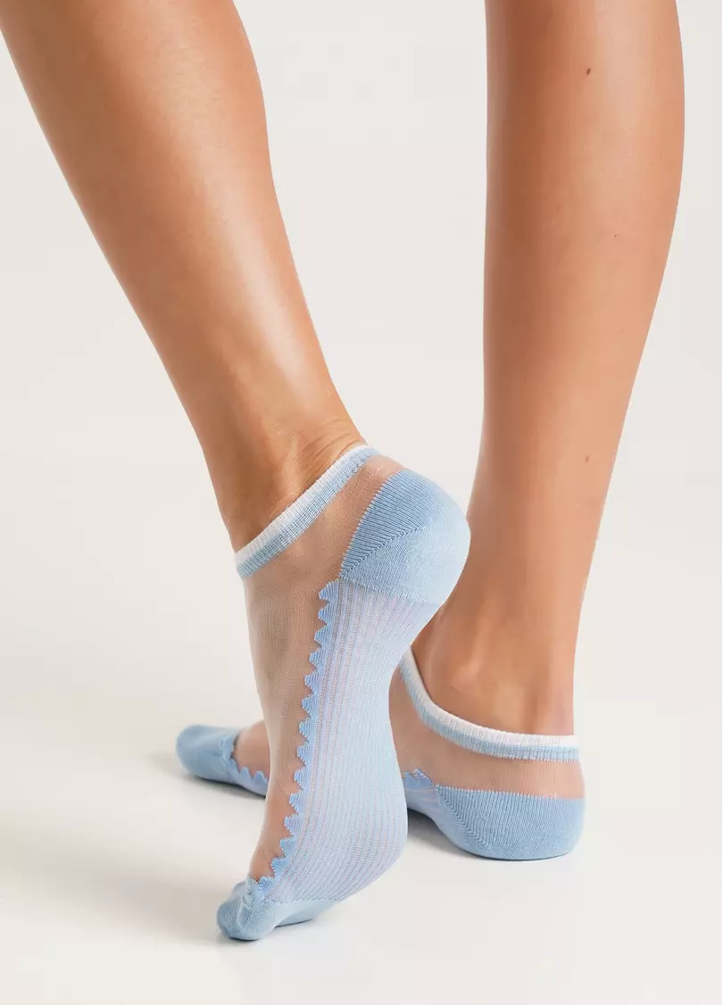 Носки короткие прозрачные с хлопковой стопой WS1 CRISTAL 029 baby blue (голубой)
