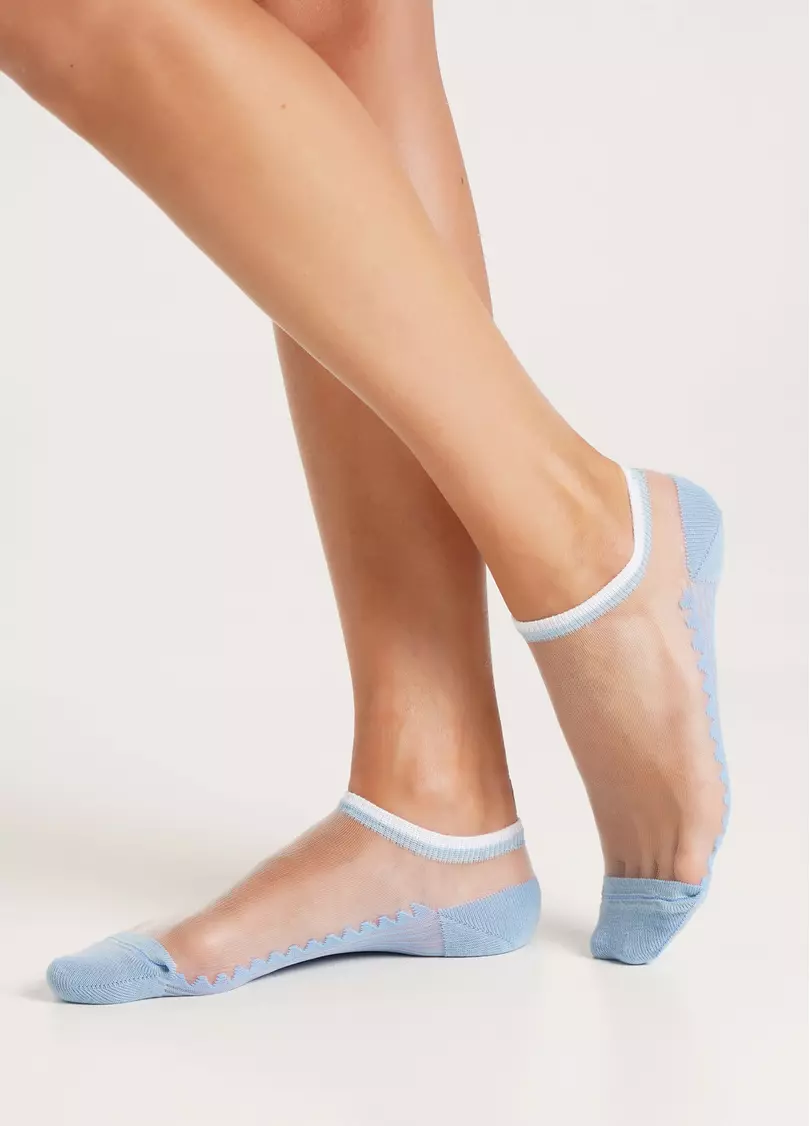Носки короткие прозрачные с хлопковой стопой WS1 CRISTAL 029 baby blue (голубой)