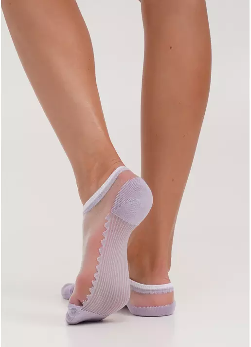 Шкарпетки короткі прозорі з бавовняною стопою WS1 CRISTAL 029 lilac (фіолетовий)