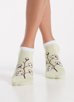 Носки короткие Цветы хлопка WS1 FASHION SET 2403 (пак х2) green (зеленый)