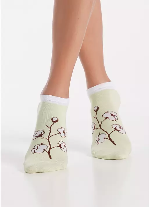 Носки короткие Цветы хлопка WS1 FASHION SET 2403 (пак х2) green (зеленый)