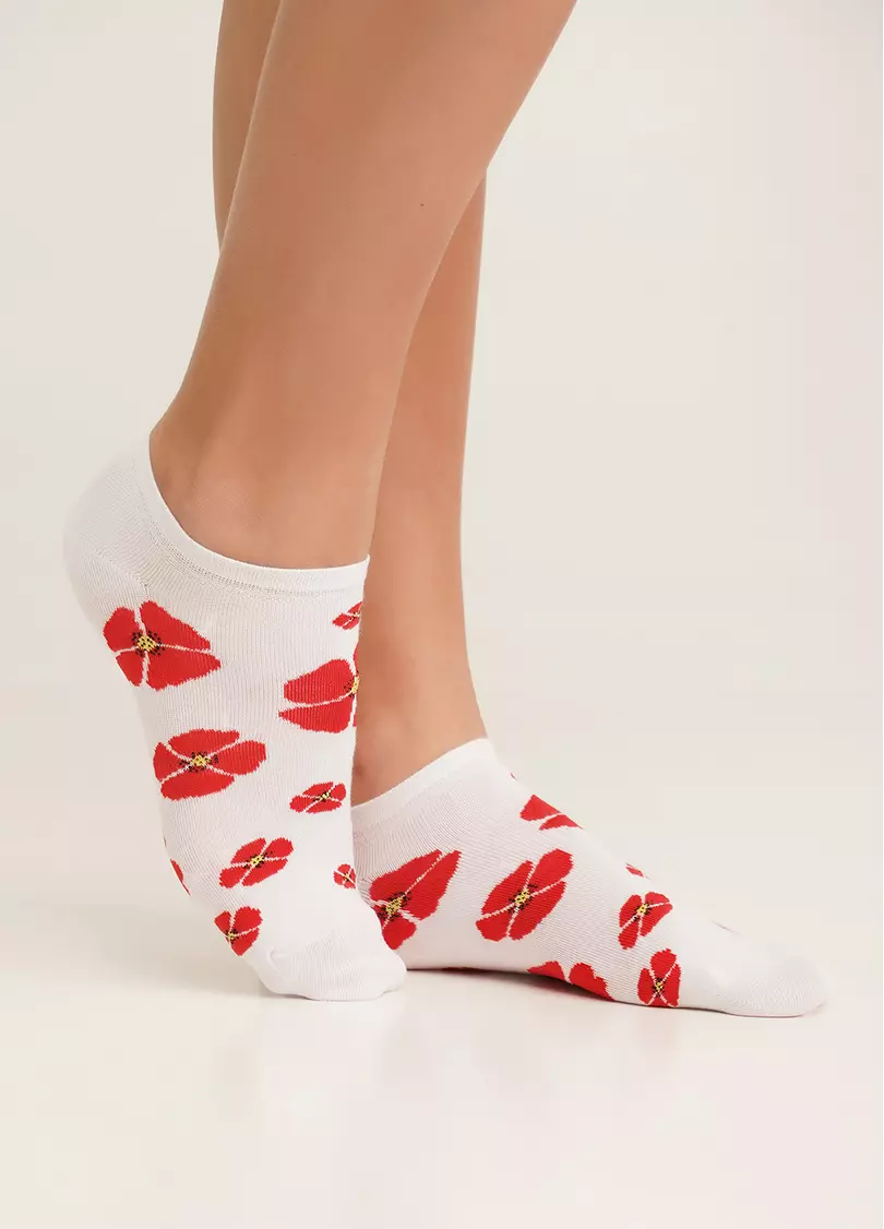 Шкарпетки з маками комплект з 2-х пар WS1 FASHION SET 2404 (пак х2) white (білий)