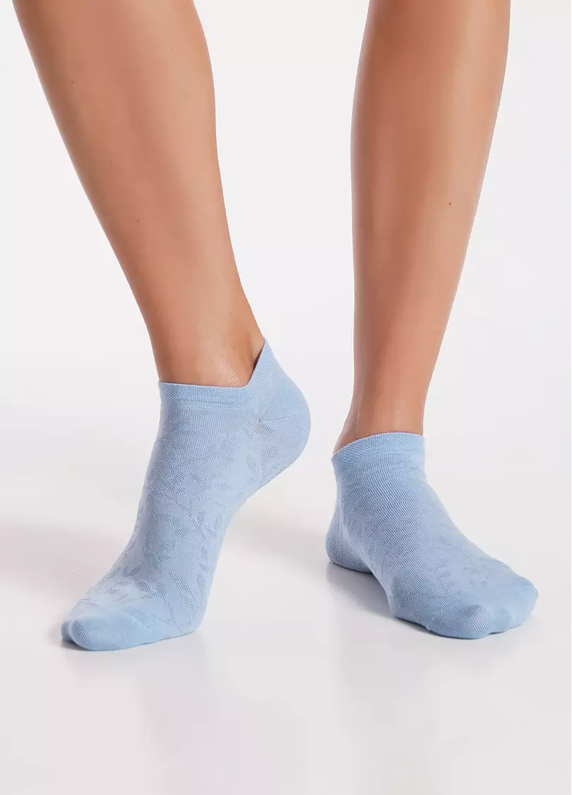 Шкарпетки короткі з квітами 2 пари WS1 FASHION SET 2406 (пак х2) jeans (синій)