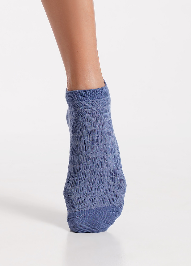 Носки короткие с цветами 2 пары WS1 FASHION SET 2406 (пак х2) jeans (синий)