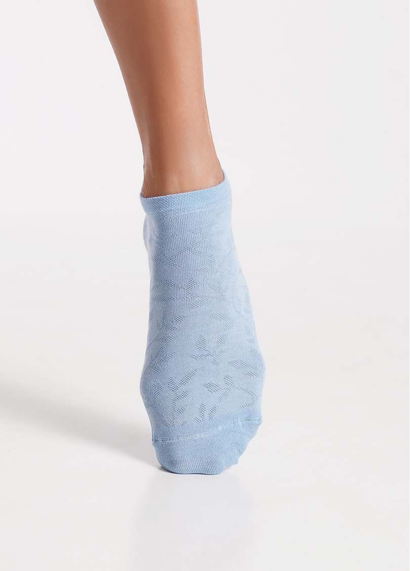 Носки короткие с цветами 2 пары WS1 FASHION SET 2406 (пак х2) jeans (синий)