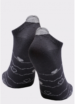 Короткие носки с сердечками WS1 LUREX 003 iron (серый)